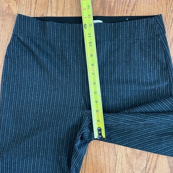 Max Studio Skinny Pull-on Dress Pants Black Pinstriped Fitted Ankle Women’s L - Picture 8 of 12